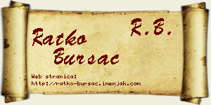 Ratko Bursać vizit kartica